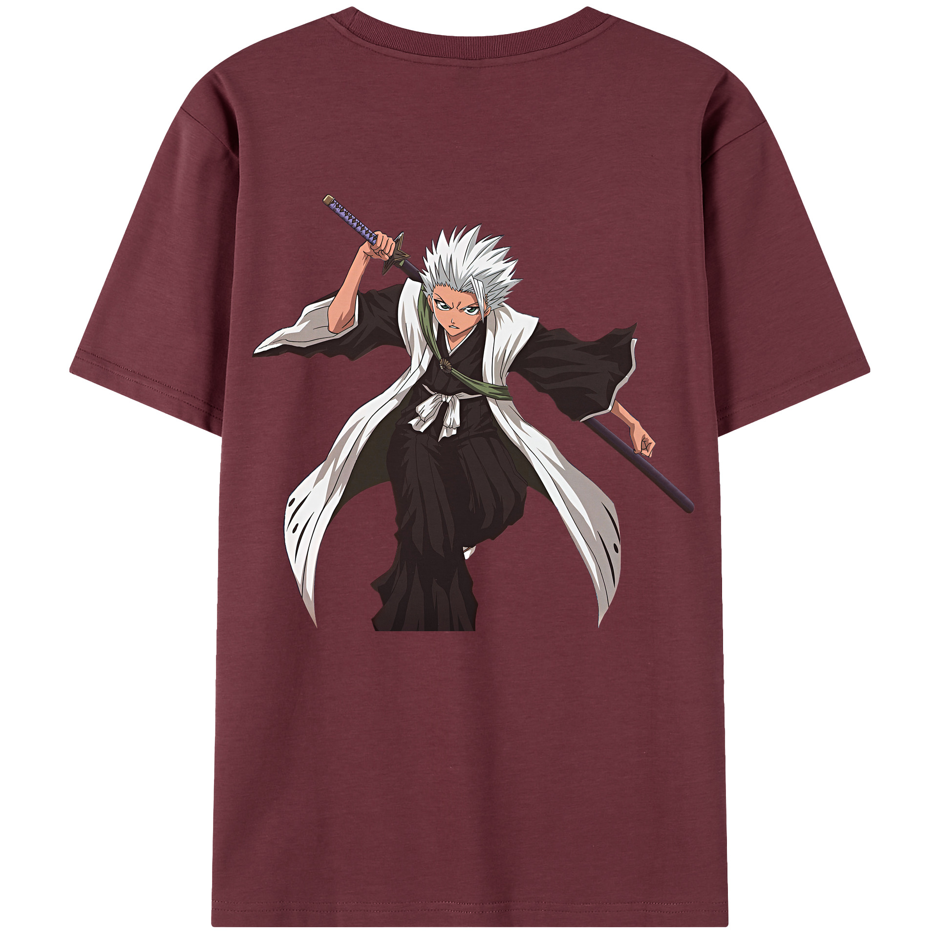 （画像用） ブリーチ 日番谷冬獅郎（ひつがや とうしろう） BLEACH Hitsugaya Toushirou 綿100％半袖Tシャツ（背面プリント）